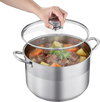 VEVOR Stainless Steel Stock Pot, 12-Quart Stainless Steel Stockpot with Glass Lid, PFOA-Free, PFAS-Free, Compatible with Gas Stoves, Induction Cooktops, Electric Stoves, for Soups, Stews, and Pasta
