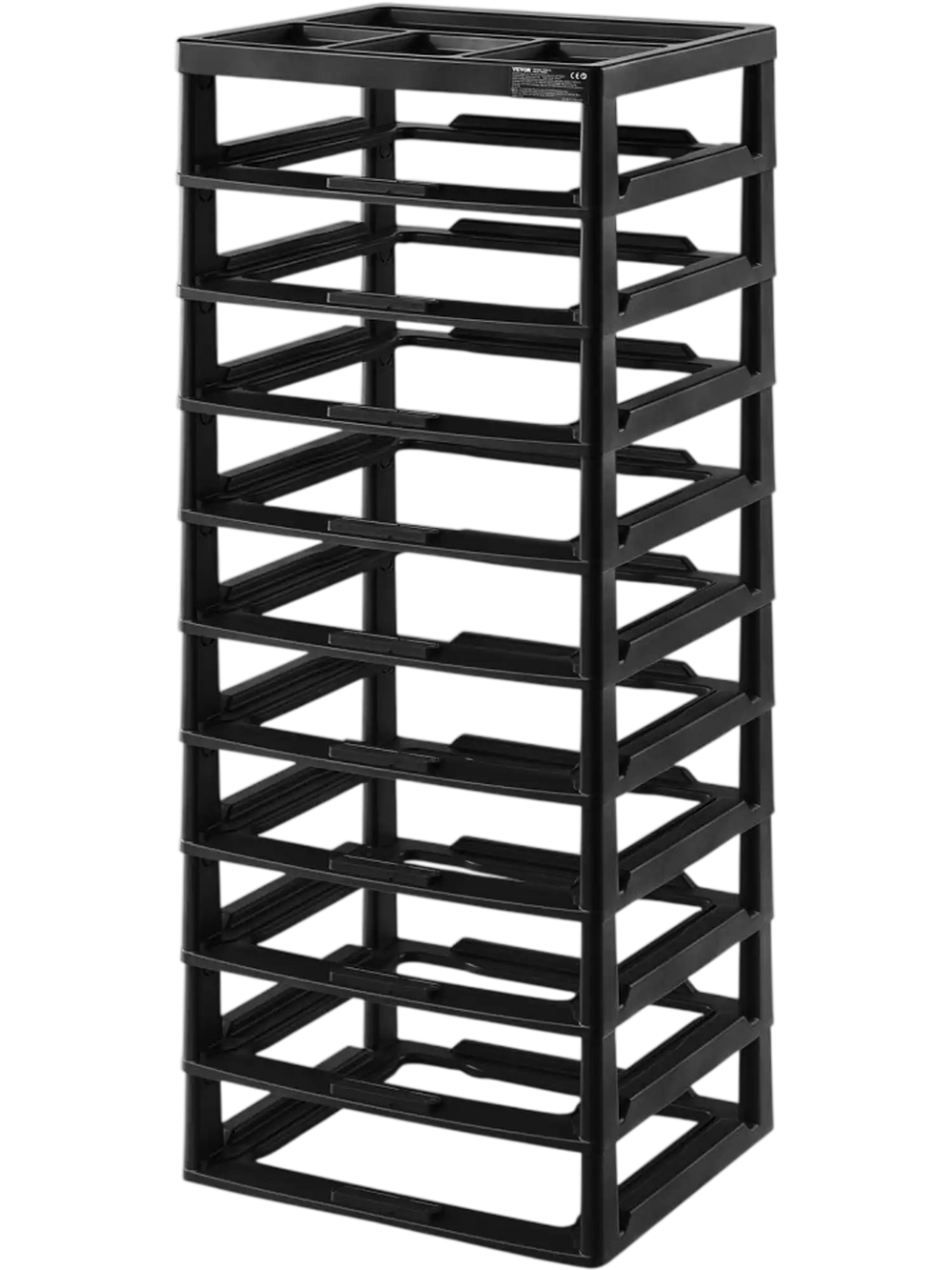 VEVOR Plastic Storage Organizer, 10-Tier Large Capacity with Organizer Top, Black Frame Only, PP Material Multifunctional Scrapbook Storage, for Office Essentials Tools Arts and Crafts Supplies