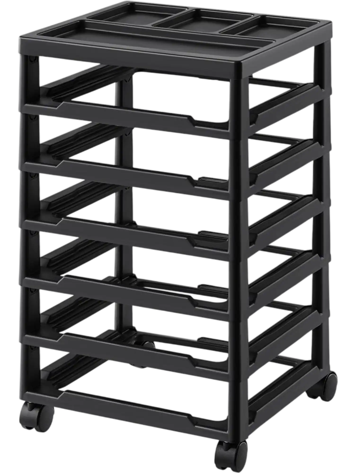 Vevor Rolling Storage Cart 6-Tier Craft Organizer Top Black New