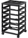 VEVOR Scrapbook Rolling Storage Cart, 6-Tier Large Capacity with Organizer Top, Black Frame with 4 Removable Wheels, PP Material Cart Only, Rolling Craft Storage for Office Arts and Crafts Supplies