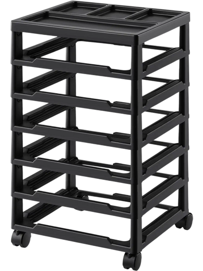 Vevor Rolling Storage Cart 6-Tier Craft Organizer Top Black New