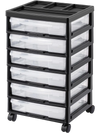 VEVOR Scrapbook Rolling Storage Cart, 6-Tier Large Capacity with Organizer Top, Black Frame with 6 Clear Cases and 4 Removable Wheels, Storage Organizer Rolling Cart for Arts and Crafts Supplies