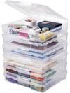 VEVOR Scrapbook Paper Storage, 6 Pack Stackable Plastic Board Game Boxes, Clear Multi-Purpose Document Case with Rounded Corners and Double Latches, for Office Essentials Tools Arts Crafts Supplies