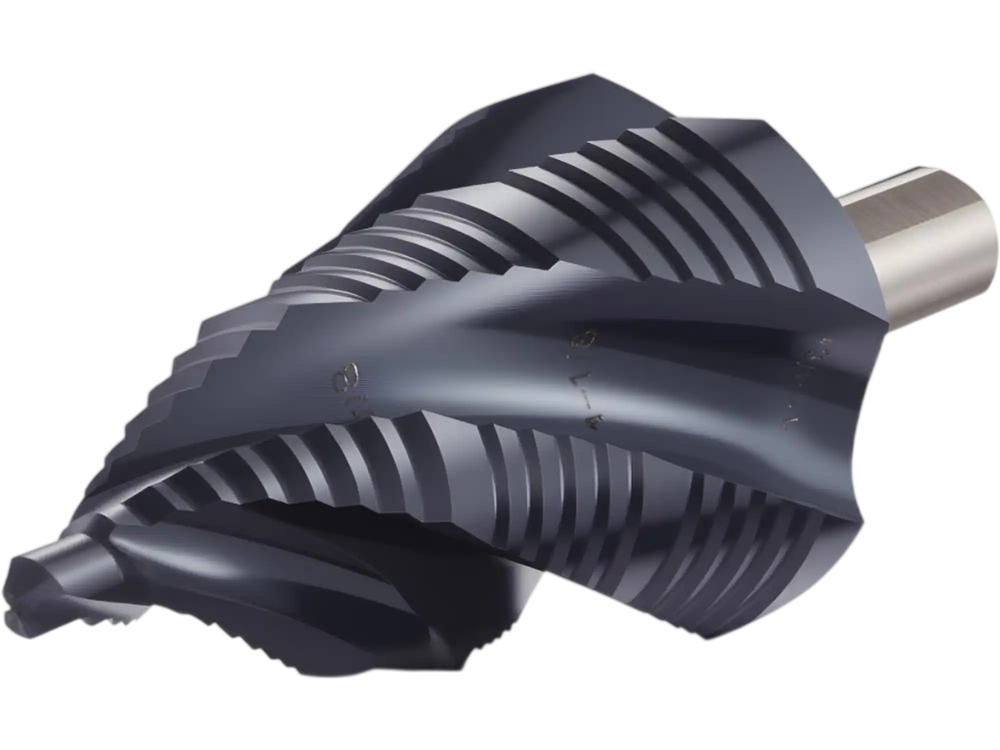 VEVOR Step Drill Bit, 3/16 to 1-3/8 inch, 3/8 inch Triangular Shank, TiAlN Coating Cobalt High Speed Steel, Four Spiral Flute Step Bit for Metal, Stainless Steel, Aluminum, Wood, Plastic, Fiberglass
