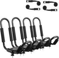 VEVOR Kayak Roof Rack 2 Pairs J-Bar, Soft Roof Rack, Top Mount Tie Down, Carrier for kayak, Surf Board, Canoe, SUP, Ski Board, Mount on Car, SUV, Truck, 2 Kayaks