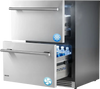 VEVOR Drawer Refrigerator with Freezer, 24 in Undercounter Fridge Freezer Combo, Beverage Cooler with 304 Stainless Steel Drawers, Freezing Section for Frozen Food, for Kitchen, Home Bar and Game Room
