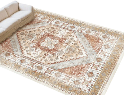 Vevor Area Rug 8' x 10' Vintage Washable Non-Slip Brown Red New
