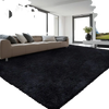 VEVOR Indoor Plush Area Rugs, 8 x 10 ft Soft Plush Carpet, Furry Shag Area Rugs for Living Room, Bedroom, Sunroom, Modern Home Decor Aesthetic, Non-Shedding, Non-Woven, Slip-Resistant, Black
