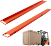 VEVOR Forklift Extensions 96 x 6.5 in, Upgrade Retaining Loop & Bottom Lock, for Forklifts and Forklift Trucks, Heavy-Duty Industrial Pallet Fork Attachments, Extended Load Handling, Orange, 1 Pair