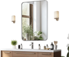 VEVOR Wall Mounted Makeup Mirror, 0.15" Thick, 22" x 30" Mirror with Aluminium Alloy Frame & Explosion-Proof Film, Scratch-Resistant Mirror with Z-Shaped Bracket, Fit for Bathroom/Bedroom/Living Room