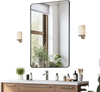VEVOR Wall Mounted Makeup Mirror, 0.15" Thick, 30" x 48" Mirror with Aluminium Alloy Frame & Explosion-Proof Film, Scratch-Resistant Mirror with Z-Shaped Bracket, Fit for Bathroom/Bedroom/Living Room