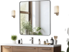 VEVOR Wall Mounted Makeup Mirror, 0.15" Thick, 36" x 36" Mirror with Aluminium Alloy Frame & Explosion-Proof Film, Scratch-Resistant Mirror with Z-Shaped Bracket, Fit for Bathroom/Bedroom/Living Room