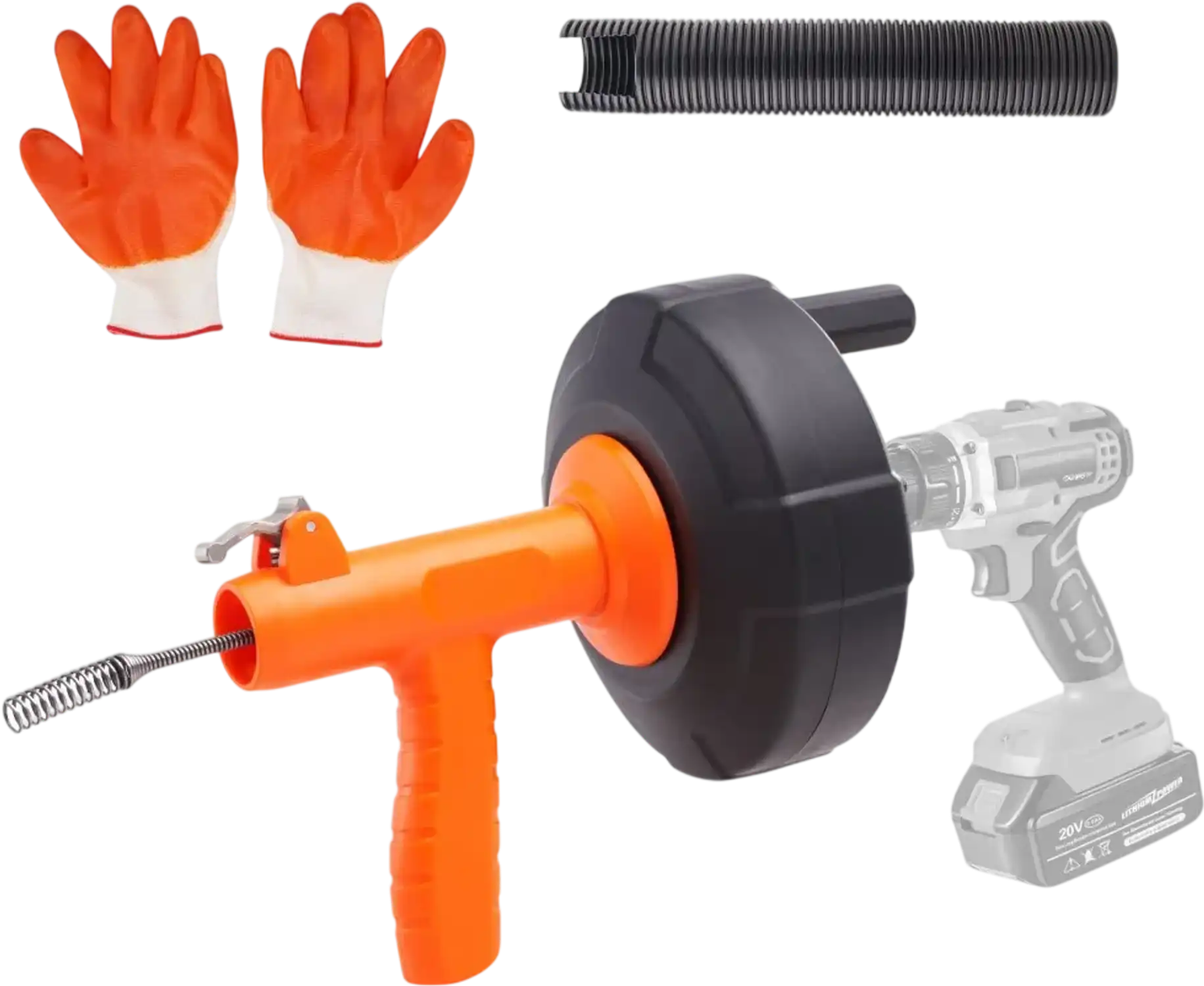 Vevor Drain Auger 25' Auto Feed Plumbing Snake for Kitchen Bathroom Shower Sink New