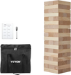 VEVOR Tumbling Timber Toy, 54 Blocks Medium Tumble Tower Blocks Game, Pine Wood Tumbling Tower Game with Carry Bag and Scoreboard, Wooden Stacking Game, Tumble Tower Family Games for Indoor/Outdoor