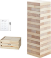 VEVOR Tumbling Timber Toy, 60 Blocks Giant Tumble Tower Blocks Game, Pine Wood Tumbling Tower Game with Storage Crate and Scoreboard, Wooden Stacking Game, Tumble Tower Family Games for Indoor/Outdoor