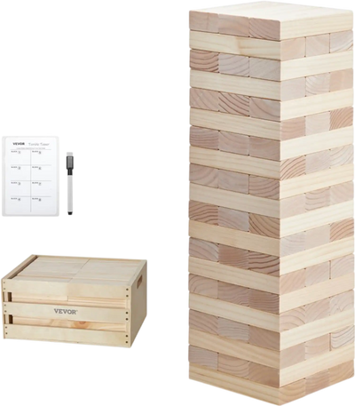 Vevor Tumbling Tower Game Giant 60-Block Pine Wood Set New