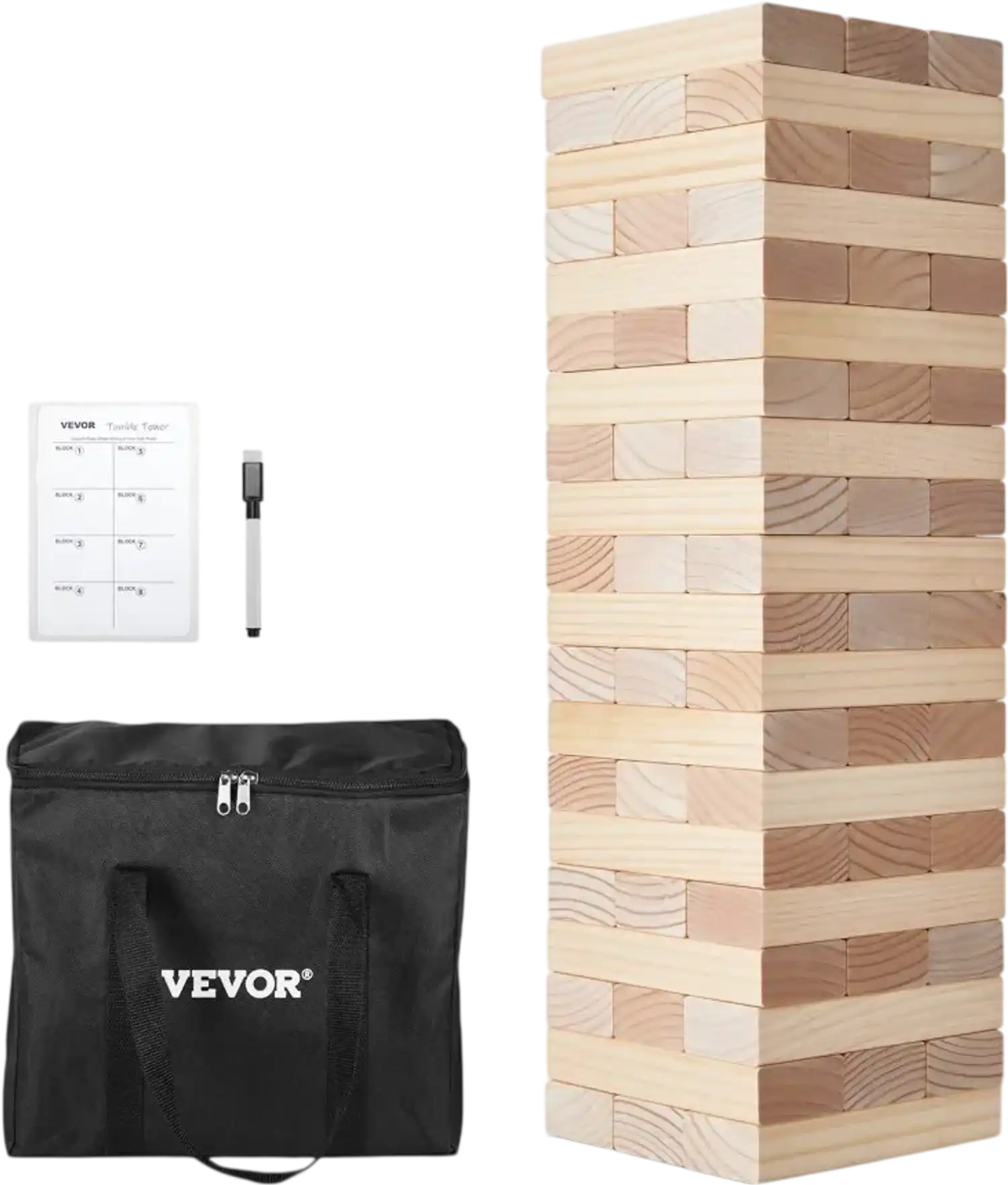 Vevor Tumbling Tower Game Giant 60-Block Wood Stacking Toy New