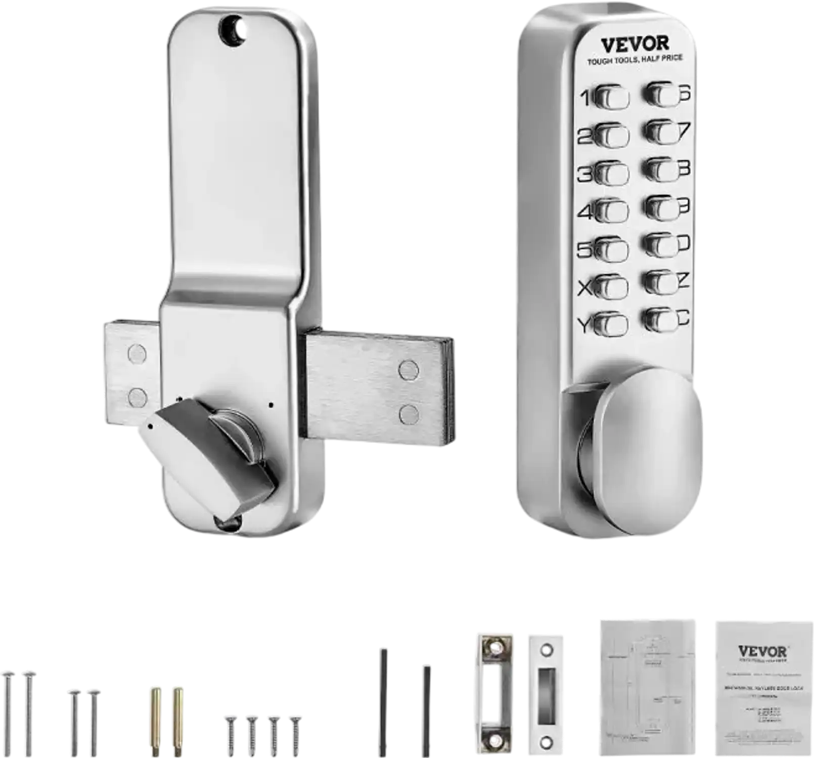 Vevor Mechanical Door Lock Keyless Entry Keypad 14-Key Single-Side Zinc Alloy for Home Office New