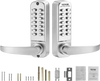 VEVOR Mechanical Keyless Entry Door Lock, 14 Key Mechanical Door Lock, Mechanical Keypad Door Lock with Handle, Double-Sided Stainless Steel Waterproof Keyless Gate Lock, for Home Office Yard, Sliver