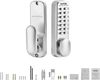 VEVOR Mechanical Keyless Entry Door Lock, 14 Key Mechanical Door Lock, Mechanical Keypad Door Knob, Single-Side Stainless Steel Waterproof Keyless Gate Lock, for Home Office Outdoor Fence Garage Yard