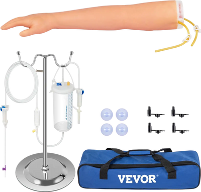 Vevor Phlebotomy Practice Kit IV Venipuncture Training Arm with Stand & Carrying Bag New