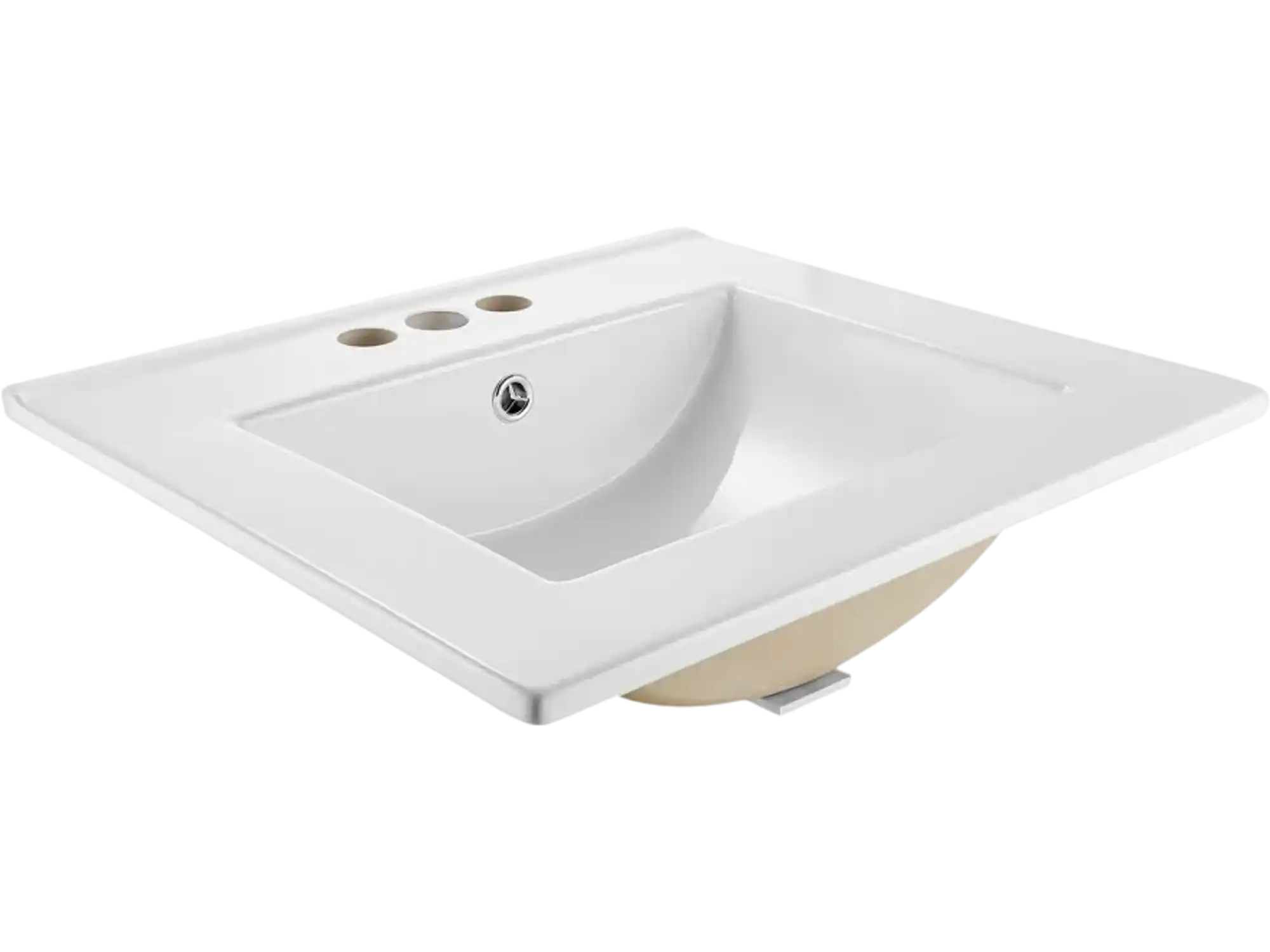 Vevor Bathroom Sink Semi-Recessed Rectangular White Ceramic 20.08