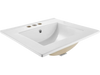 VEVOR Semi Recessed Bathroom Sink, 20.08 x 18.31 Inch Rectangular White Ceramic Vessel Sink with Overflow and 3 Faucet Holes, Drop in Modern Lavatory Vanity Bath Wash Bowl Basin Rectangle Small Space