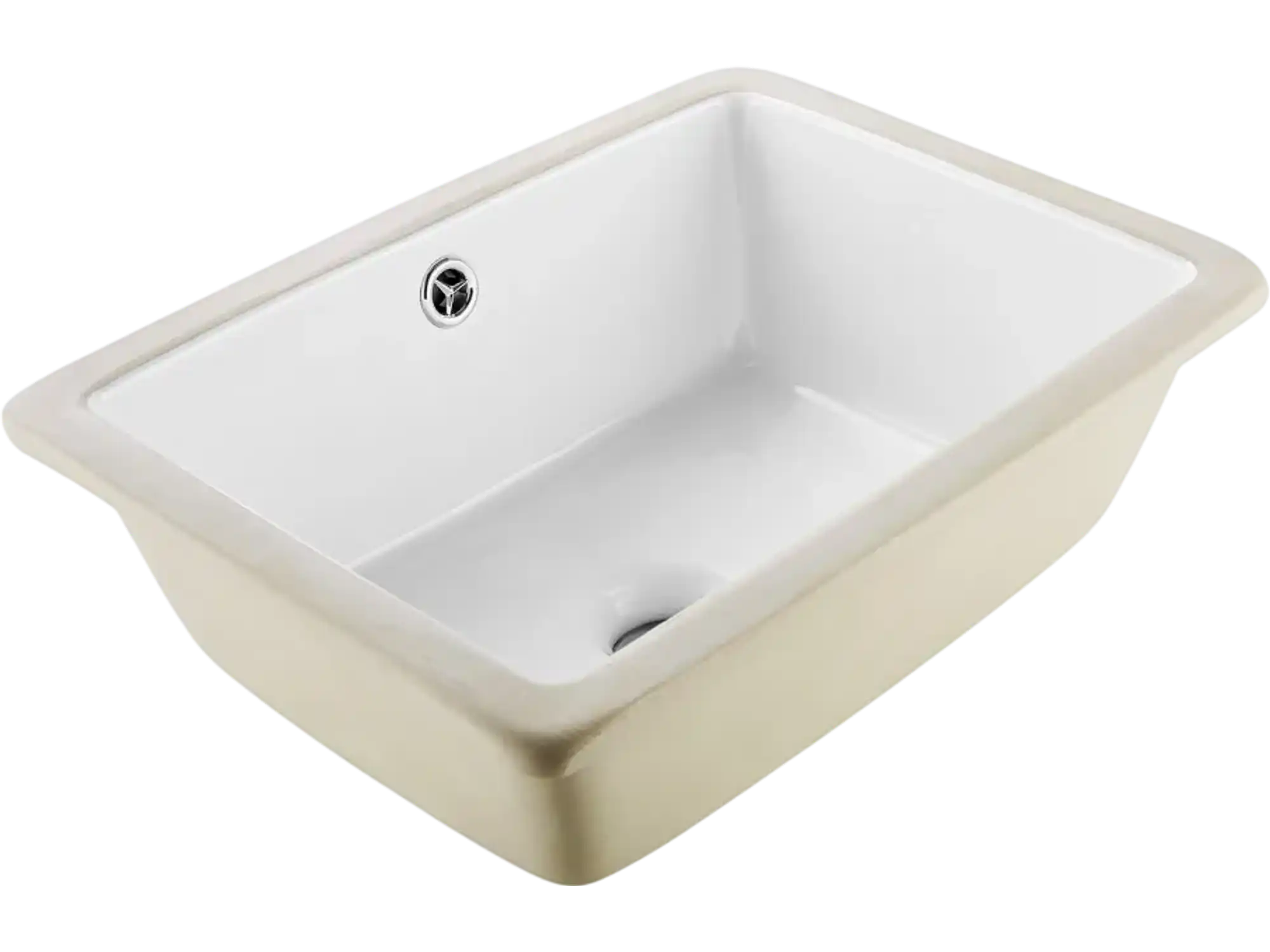 Vevor Bathroom Sink Rectangular White Ceramic Undermount Vanity Basin 15.75