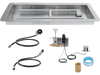 VEVOR 24 x 8 inch Drop-in Fire Pit Pan, Rectangular Stainless Steel Fire Pit Burner Kit, Propane Gas Fire Pan 120,000 BTU with H-Burner for Indoor or Outdoor Use