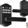 VEVOR Keyless Entry Door Lock with Handle, Electronic Lever Door Handle with Keypad, Customizable User Codes, Keyed Entry, Auto Lock, Anti-Peeking Password, Backlit Keypad, for Home, Matte Black