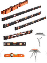 VEVOR 6-Piece Torpedo Level, 78/48/32/24/16/10 Inch Box Levels Set, Bubble Vials Ruler for 45/90/180 Degree, Shock-Proof Aluminum Alloy Magnetic Leveler Tool, SAE/Metric Scale(Only 10-inch has magnet)