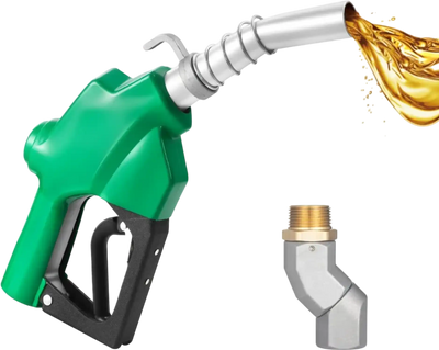 VEVOR 1 Inch NPT Automatic Fuel Nozzle with Swivel, Max Flow Rate 21.6 GPM, Auto Shut Off Diesel Gas Pump Nozzle with 3-Speed Trigger Lock & 1-3/16 in (OD=30.1 mm) Spout for Gasoline, Diesel, Kerosene