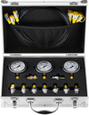 VEVOR Hydraulic Pressure Test Kit, 250/400/600bar, 3 Gauges 9 Test Couplings 3 Test Hoses, Excavator Hydraulic Test Gauge Set with Portable Carrying Case for Excavator Tractors Construction Machinery