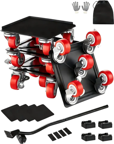 VEVOR Furniture Dolly, Maximum Load 1200 lbs, Heavy Duty Furniture Movers with 5 360° Rotation Wheels, Carbon Steel Panel, Furniture Lift Slider Tool Set for Appliances, Sofa, Fridge, Washing Machine