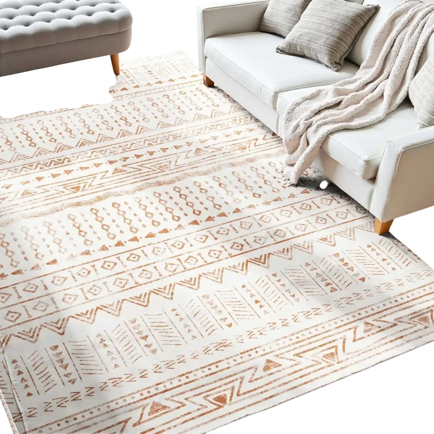 Vevor Area Rug 5' x 8' Washable Non-Slip Modern Beige New