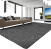 VEVOR Indoor Plush Area Rugs, 5 x 8 ft Soft Plush Carpet, Furry Shag Area Rugs for Living Room, Bedroom, Sunroom, Modern Home Decor Aesthetic, Non-Shedding, Non-Woven, Slip-Resistant, Dark Gray
