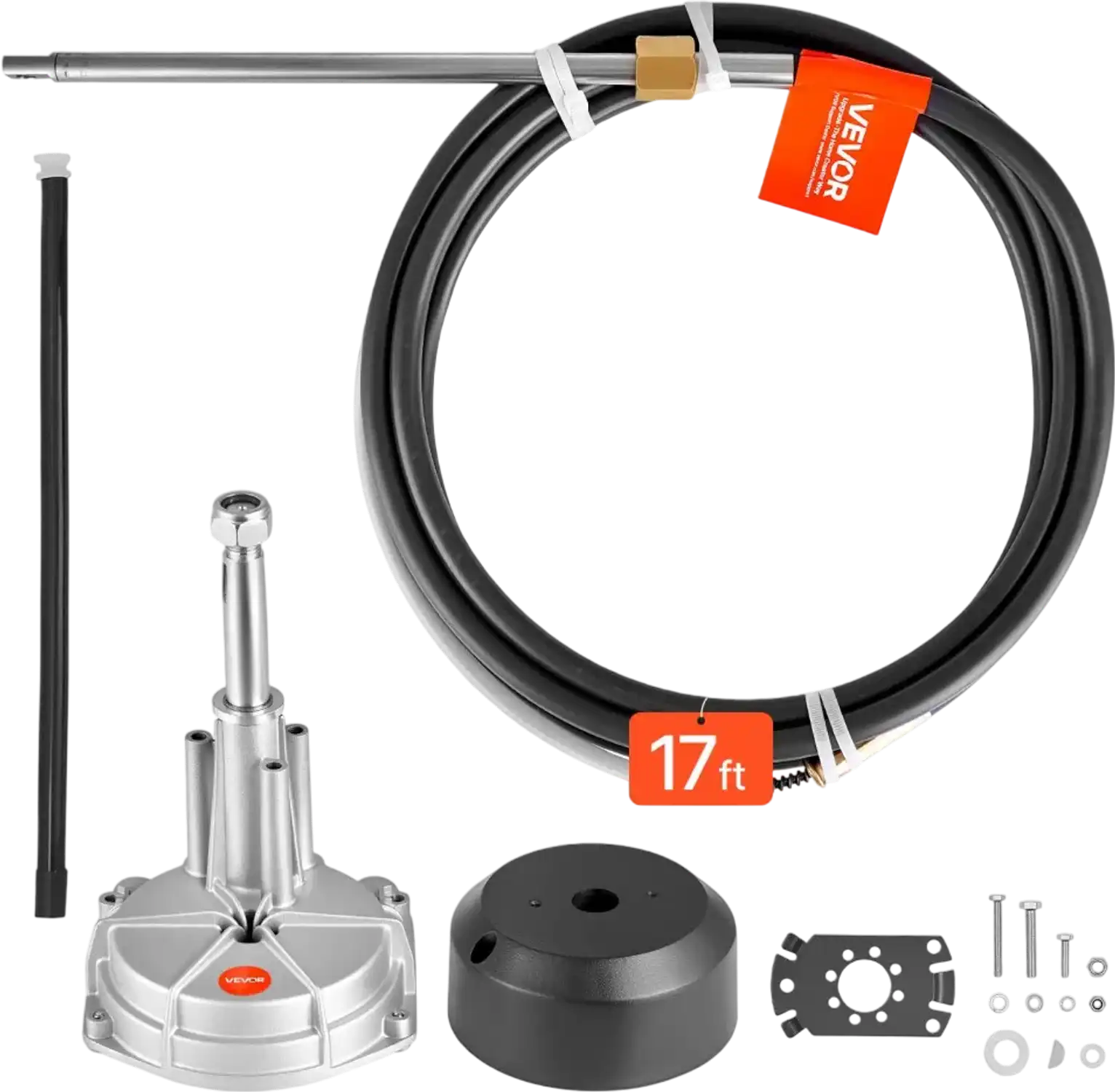 Vevor Boat Steering System 17' Outboard Rotary Steering Kit New
