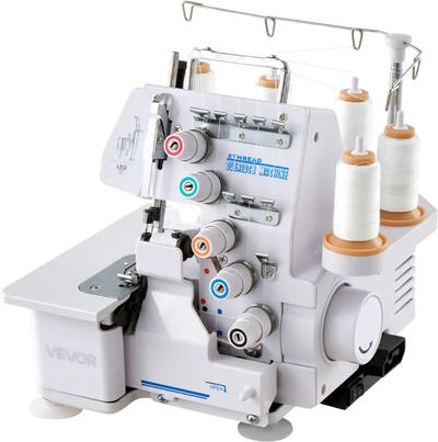 Vevor Overlock Sewing Machine Serger 2/3/5-Thread 1250 SPM White New ...