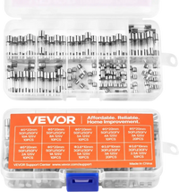 VEVOR Fast-Blow Glass Fuses Assortment Kit, 120 Pcs 125 Volt, 5 x 20 mm 1A 2A 3A 4A 5A 8A 10A, 3.6 x 10 mm 2.5A 3A 5A Tube Fuses, Suitable for Electrical Boxes, LED Strips, Electronics, Appliances