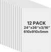 VEVOR Foam Board, 12 Pack 24 x 36 Inch, 3/16 Inch Thickness White Poster Board, Acid-Free Double Sided Foam Core Sheets for Mounting, Crafts, Paintings Prints, Art, Display, Presentation and Projects