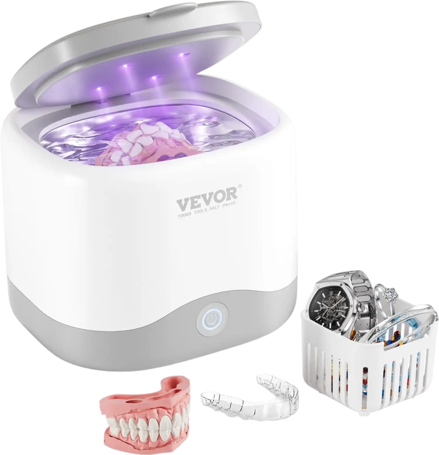 Vevor Ultrasonic Cleaner Denture Cleaner with UV Light 200 ml New