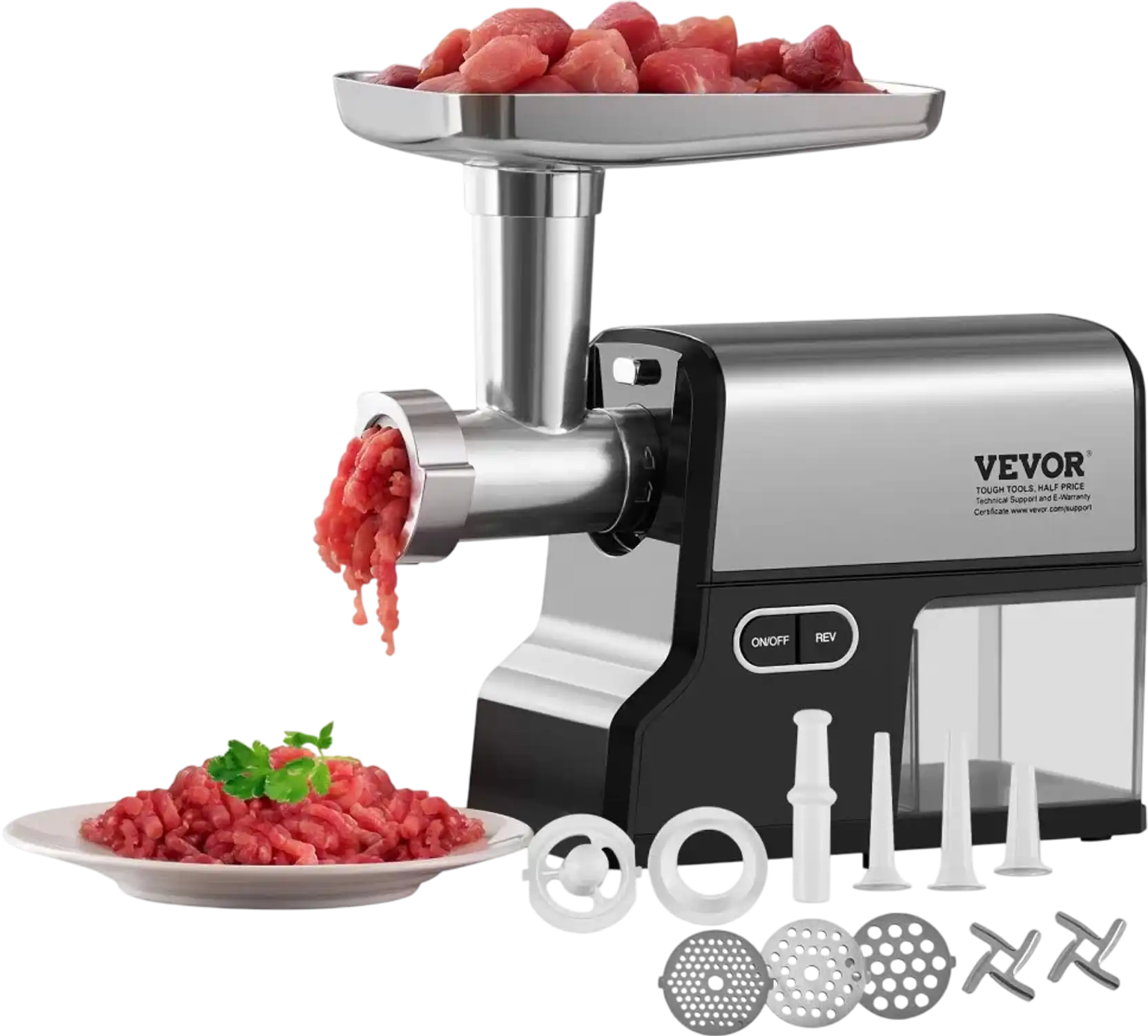 Vevor Meat Grinder 4.2 lbs/Min Electric Stainless Steel Meat Mincer with Sausage Maker New