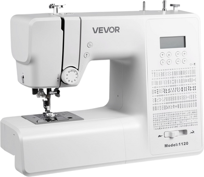 VEVOR Computerized Sewing Machine, 200 Stitch Applications, with LCD Screen, Foot Pedal and LED Light, Heavy-Duty Metal Frame, Digital Sewing Machine with Powerful Motor for Crafts and Mending