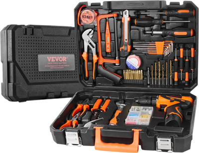 Vevor Tool Kit 146-Piece Household Hand Tool Set with 12V Electric Drill and Portable Storage Case New