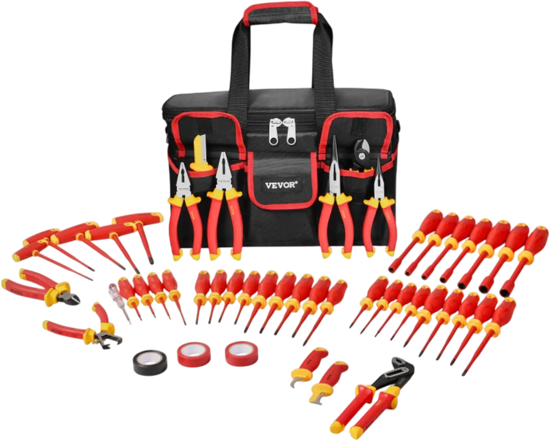 Vevor Insulated Tool Set 50-Piece 1000V Electrician Screwdriver Kit with 16