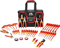 VEVOR Insulated Screwdriver Set, 50-Piece Professional Electrical Screwdriver Set, 1000V Insulated Electrician Tool, with Magnetic Tips, T-Handle Hex Wrench, Screwdriver, Single-Pole Voltage Tester