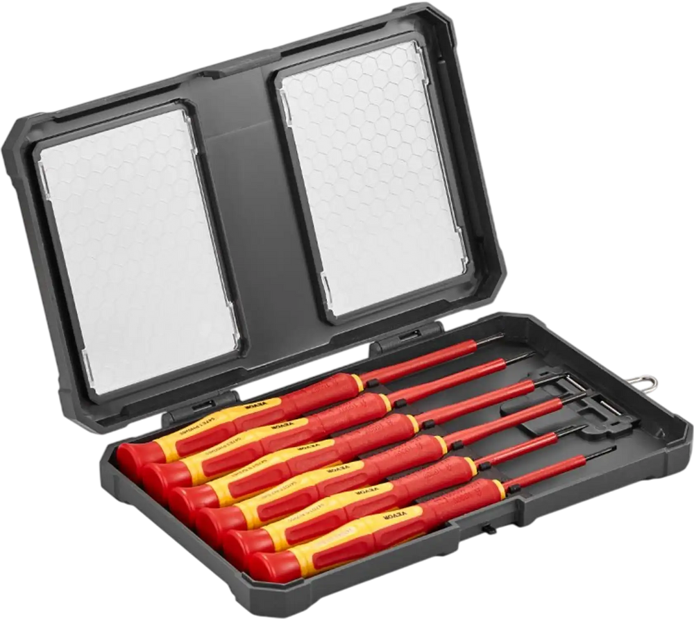 VEVOR Insulated Screwdriver Set, 6-Piece Professional Electrical Screwdriver Set, 1000V Insulated Electrician Tool Set, with Magnetic Phillips Slotted Tips, 360-Degree Rotating Screwdriver and Bag