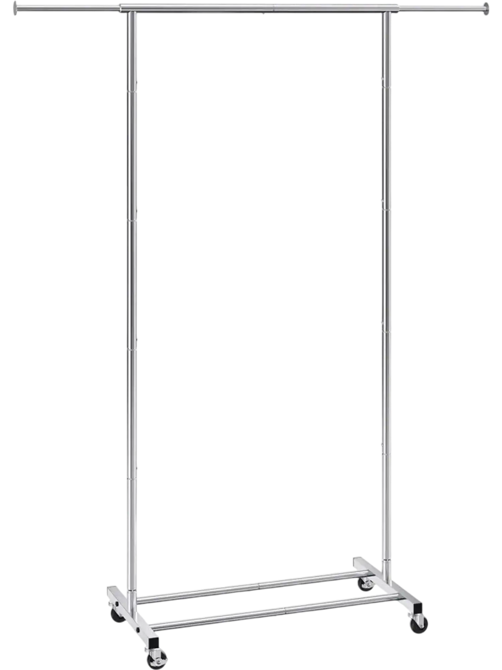 VEVOR Clothes Rack with Wheels, Heavy Duty Clothing Garment Rack with Hanging Rod and Bottom Storage Area, Adjustable Length Clothing Rack, 2 Lockable Wheels