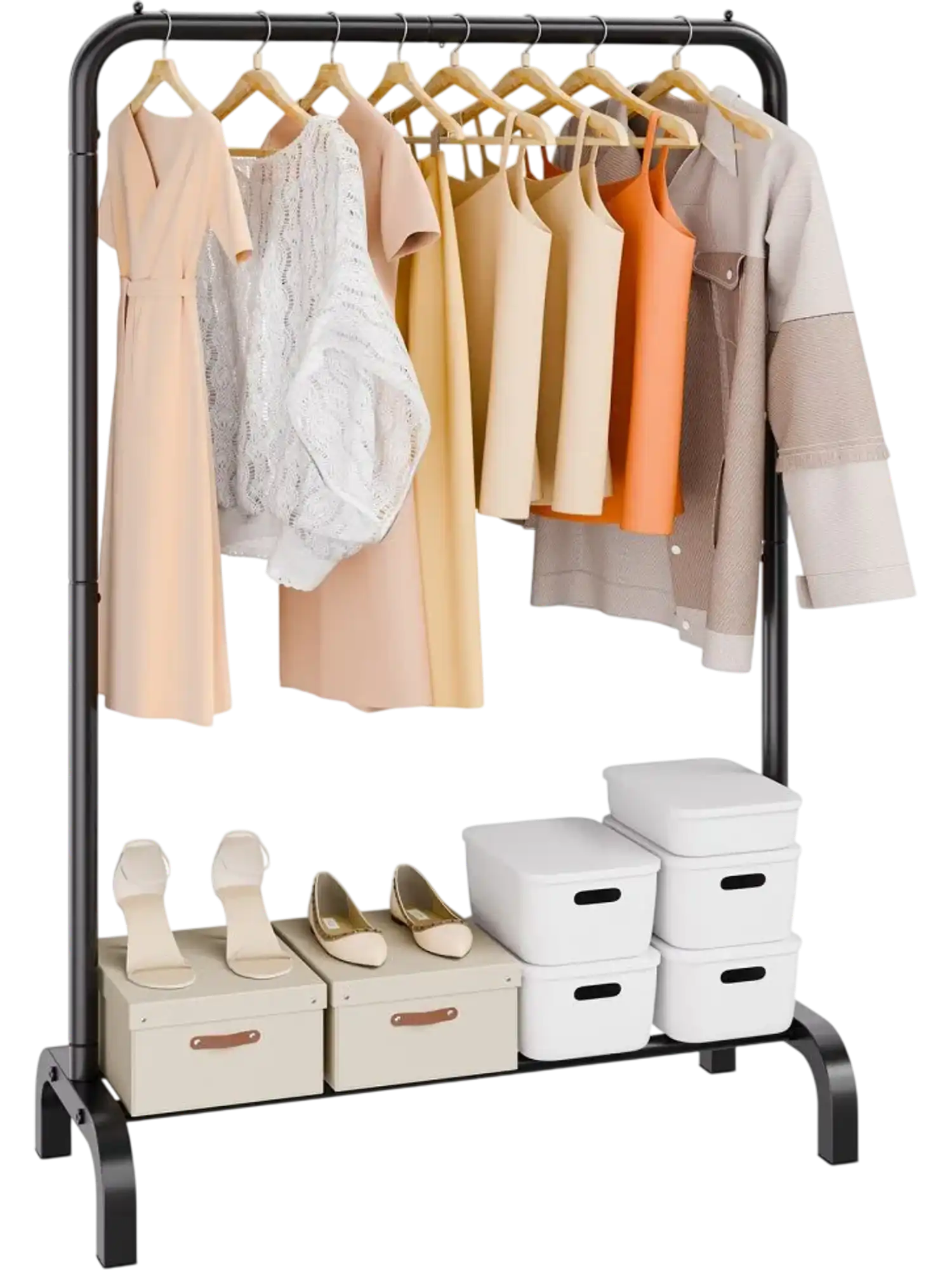 Vevor Clothes Rack Heavy Duty Garment Rack with Hanging Rod and Bottom Storage Area New