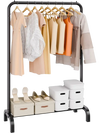 VEVOR Clothes Rack, Heavy Duty Clothing Garment Rack with Hanging Rod and Bottom Storage Area, Clothing Rack for Bedroom Guest Room